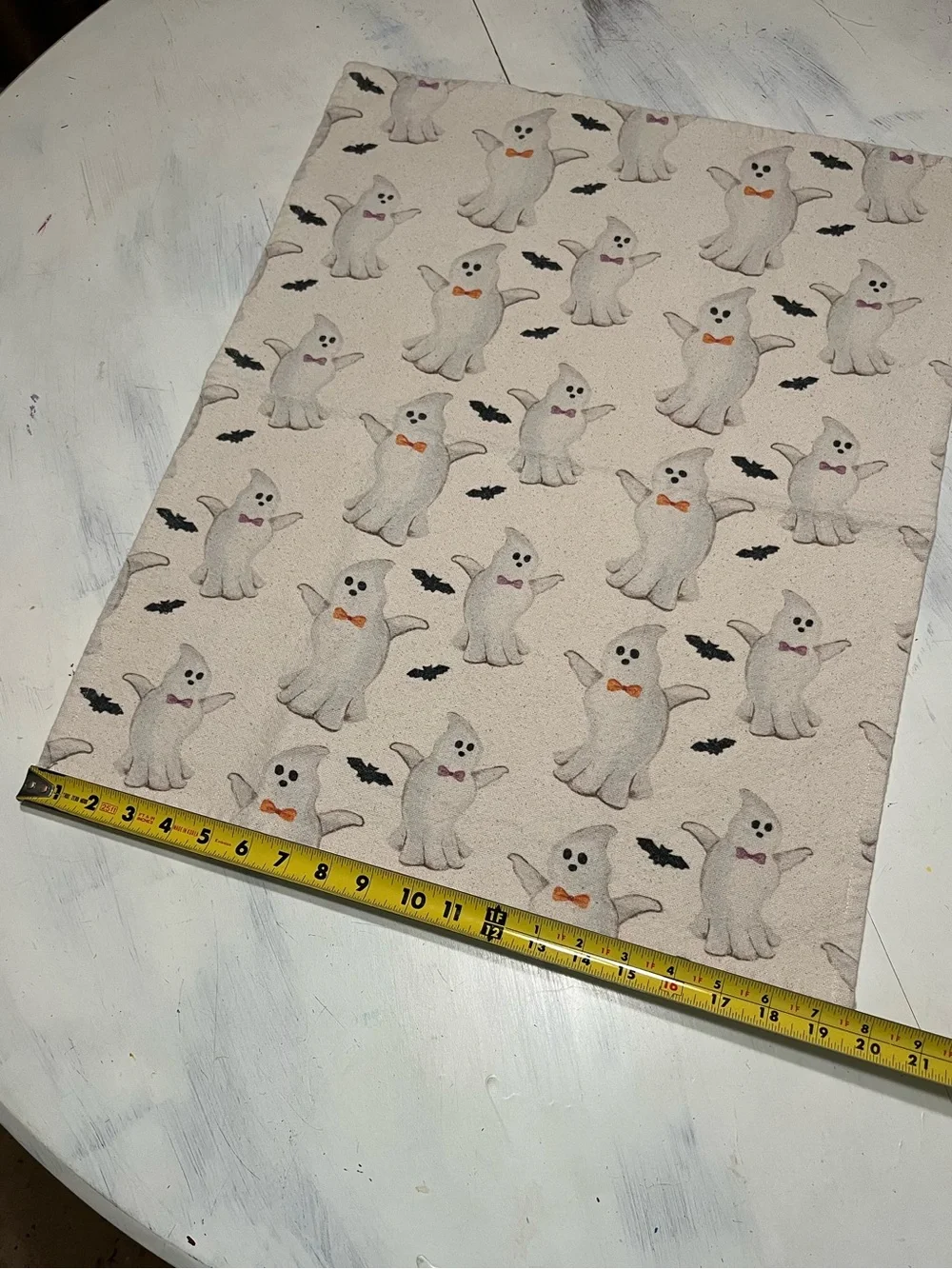 Mud Pie Halloween Ghosts & Bats Kitchen Dish Towels Minimalist Set of 2